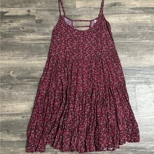 Xhilaration Burgundy Floral Mini Dress